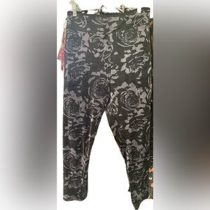 NEW Cuddl Duds grey floral velour leggings Sizes XS, S, M, L, XL, 1X, …